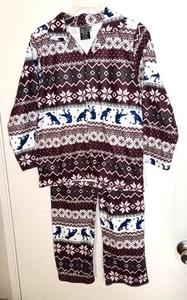 Quad Seven Boy's Winter Print with Dinosaurs 2-Piece Pajama Set - Size: 16-18 - Picture 1 of 2