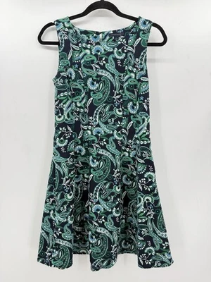 Tommy Hilfiger Womens Blue Green Paisley Sleeveless Dress Size 2 Fit & Flare - Image 1 of 4