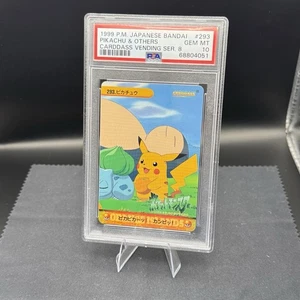 Pokemon Japanese Carddass 1999 293 Pikachu & Others Card PSA 10 - Picture 1 of 3