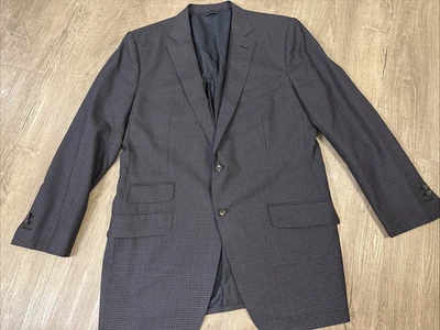 Tom Ford Blazer 56L (US 46) Made in Switzerland Gray Mini Check 100% Wool Jacket - Image 1 of 4
