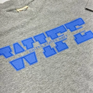 Vintage US Navy Wife T-Shirt Gray Blue Oarsman 913 Sz L USA Military Support Tee - Foto 1 di 16