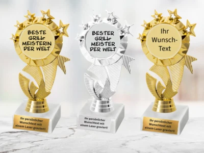 THOST 5-Sterne Pokal "Beste Grillmeisterin/Bester Grillmeister" m. persönlicher Gravur