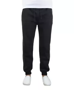 Galaxy By Harvic Fleece Jogger Pants Mens Small Slim Fit Classic Black - Picture 1 of 4