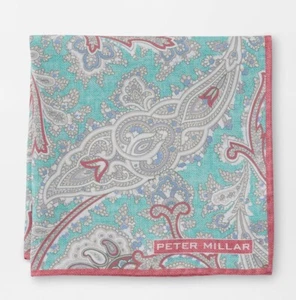 NEW MENS PETER MILLAR CROWN CRAFTED PAISLEY Pocket Square, RED PEAR - Picture 1 of 1