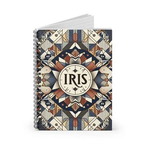 Spiral Notizbuch linierte Linie personalisiert IRIS geometrisches Design 2, Geschenk - Bild 1 von 6