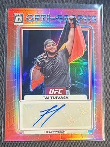 2023 Optic UFC Opti-Graphs Red Prizm #OGTTV Tai Tuivasa Auto /199 Bam Bam - Picture 1 of 1
