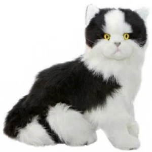 Bocchetta Plush Toy Angus White & Black Piebald Cat Sitting 27cm - Picture 1 of 1