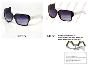 Retoque de vidrio (fondo eliminado, color corregido, texto eliminado de las gafas de sol) - Imagen 1 de 1