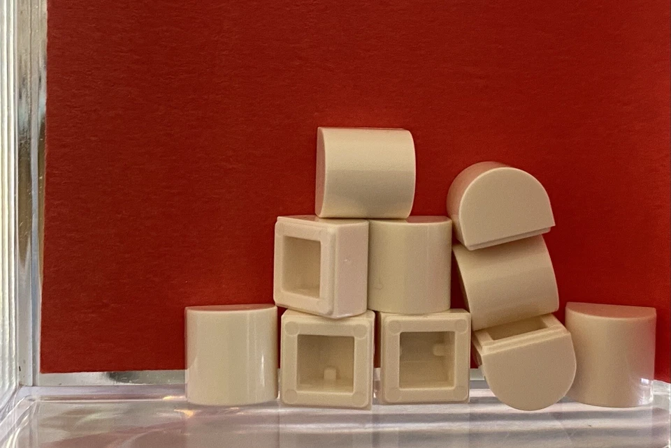 Lote Piezas Lego x (10) Ct ~ Pendiente Blanco, Curvo 1 x 1 x 2/3 Doble ~ Nº 49307 Foto 1 de 1