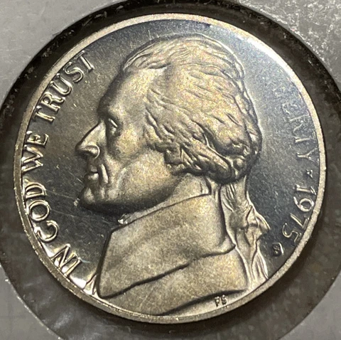1975-S Proof Jefferson Nickel From Proof Set With Free Shipping Cover