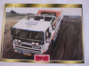 CARTE FICHE CAMION COMPETITION DAF X1 TURBOTWIN 1988 - Picture 1 of 1