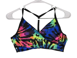 Reggiseno sportivo Victoria's Secret Rainbow Tie Dye Ultimate leggermente foderato taglia S - Foto 1 di 8