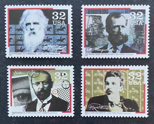 US Stamps, Scott #3061-64 1996 single set 32c Communication Pioneers XF M/NH - Picture 1 of 6