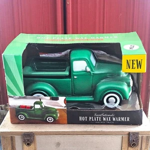 Calentador de cera de placa caliente ScentSational verde vintage faros de camioneta funcionan - Imagen 1 de 9