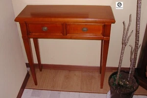 TAVOLINO / CONSOLLE DA INGRESSO IN LEGNO MASSELLO DI CILIEGIO LAVORATO A MANO - Foto 1 di 5