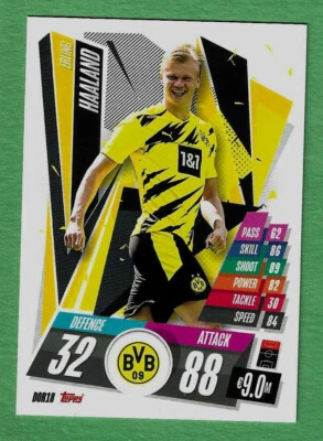 Erling Haaland 2020-21 Topps Match Attax DOR 18 Dortmund Manchester City Norway  - Image 1 of 2
