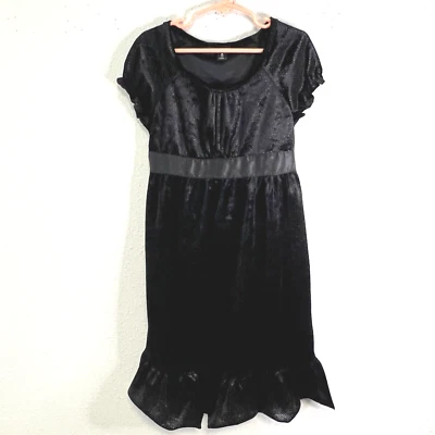 Vestido de Terciopelo GEORGE Niñas Talla M 7-8 Negro Maxi Brillante Popover Fiesta Evento Foto 1 de 4