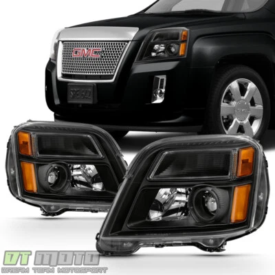 Black 2010-2015 GMC Terrain Headlights Headlamps Light Left+Right 10 11 12 13 15 - Image 1 of 4