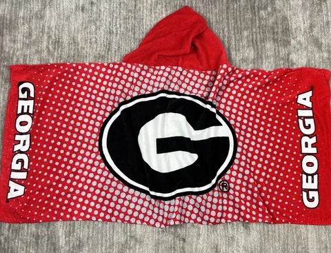 NCAA Georgia Bulldogs Youth Hooded Beach Towel 100% Cotton Cover