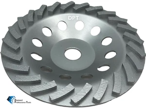 7 " Turbo Diamond Cup Wheel Grinding Stock Removal Concrete Masonry 24 Segments - Picture 1 of 10