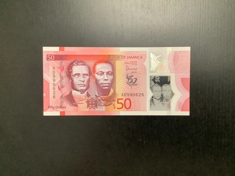 Jamaica 50 Dollars 2022 Polymer UNC Cover