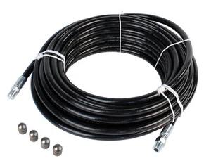 1/4in.x 100ft. Sewer Jetter Hose & 4 Thruster Flusher Monster Degreaser Nozzles - Picture 1 of 9
