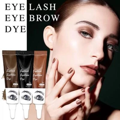 Eyebrow Eyelash Eye Lash Brow Tint Full Kit Dye Cream Long Lasting Brown - - Image 1 of 4