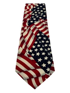 Beans McGee Men Tie Sz 57in American Flag 100% Cotton Patriotic - Picture 1 of 10