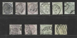 UK GB 1889 SG 187-196 COMPLETE SET OF QUEEN VICTORIA TO ONE SHILLING - Picture 1 of 2