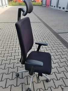 Viasit Drehstuhl Bürodrehstuhl mit Kopfstütze Stoff Schwarz Rechnung (063) - Bild 1 von 22