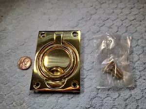 Baldwin Flush Ring Pull Brass Large - Picture 1 of 2