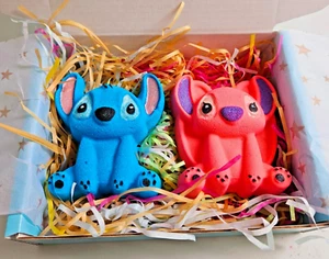 Stitch & Angel Character Bath Bomb Birthday / Christmas, Boys , girls Gift Set. - Picture 1 of 5