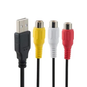 USB to RCA Cable 5FT USB 2.0 Male to 3 RCA Female Phono AV Cable Lead PC TV A... - Picture 1 of 7