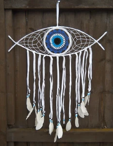 Hand Made Large Macrame Eye Dream Catcher Dreamcatcher Wall Hanging Home Décor - Picture 1 of 10