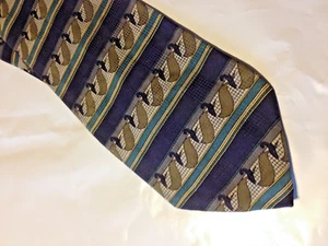 Blue Brown Black SILK Tie Necktie LOUIS ROTH 9306 - Picture 1 of 2