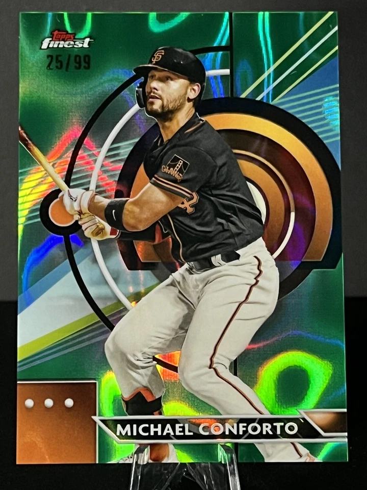 2023 Topps Finest Michael Conforto #45 Green Lava Refractor SP /99 SF Giants - Image 1 of 2