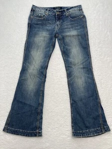BLUE POINTE Authentic Denim Stretch Low Rise Flare Embroidered Jeans Size 11 - Picture 1 of 10