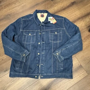 NWT Big Mac J.C. Penney Denim Sherpa Trucker Jacket XLT Teflon Fabric Protector - Picture 1 of 8