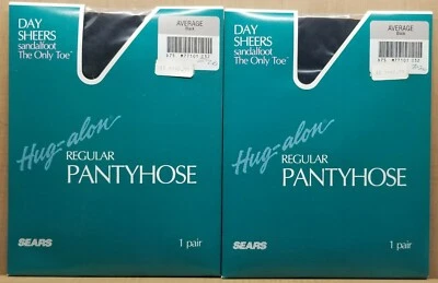 (2) Lote Pantimedias Hug-alon Day Sandalia Transparente La Única Puntera Nylon Negro Promedio Foto 1 de 3