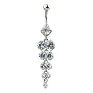 Kristall Traube Bauchnabel Piercing Schmuck Hänger Kristalle Silber Gold glitzer - Bild 1 von 5