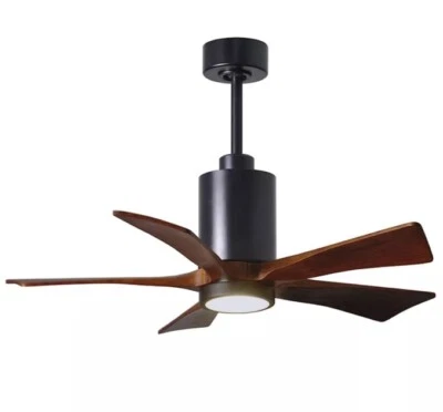 Matthews Fan Atlas Patricia 5-Blade 52" Paddle Fan, Black/Walnut - PA5-BK-WA-52 - Image 1 of 4
