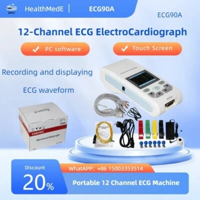 Touch Screen ECG90A Single Channel 12 Leads USB Software Printer EKG ECG Machine - Image 1 of 4