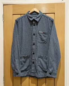 Barbour Blue Dogtooth Wool Blend Overshirt/Shacket Size M - Picture 1 of 6