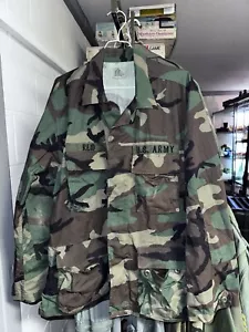 US Army Military Jacket Large Long Weeden Camouflage Combat Coat Jacket Mens - Picture 1 of 8