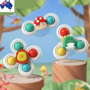 3PCS Suction Cup Spinner Toy Baby Bath Spinning Toy Fidget Bath Toy AU - Picture 1 of 5