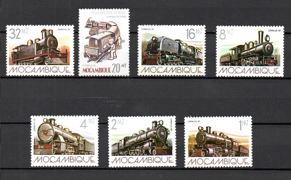 Mocambique 1983 conjunto de sellos de trenes/ferrocarriles/ferrocarriles (Michel 936/41) MNH Foto 1 de 1
