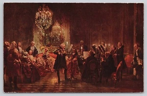 Cartolina Adolph Von Menzel concerto di flauto di Federico il Grande a Sanssouci - Foto 1 di 2