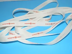 TORY BURCH White Emblematic Gift Ribbon with Red Lettering 74" long - Picture 1 of 2