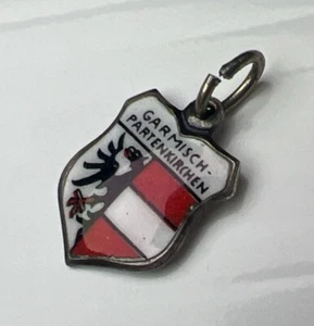Dije colgante de plata de ley 800 Garmisch-Partenkirchen esmalte cresta Alemania - Imagen 1 de 10