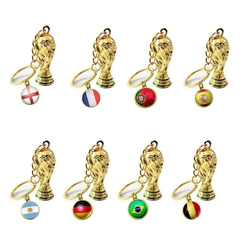 2022 Qatar World Cup Football Keychains Souvenirs National Cup Soccer Key Buckle Cover